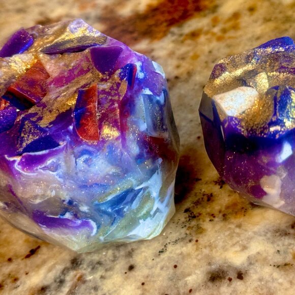 Crystal Soaps, Set 3 Jumbo Soaps, Rock Gem Soap Bars 9oz ea. Handmade Gift, Soap - Picture 15 of 15